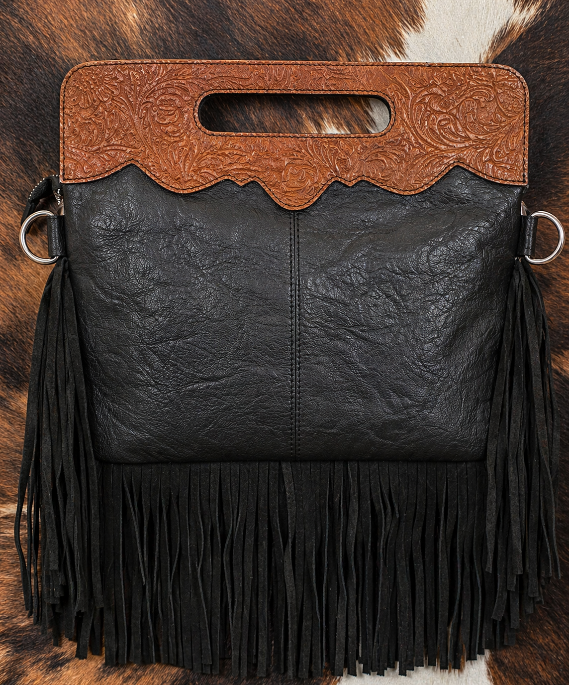 Reckless Drifter Genuine Leather Cowhide Crossbody Tote
