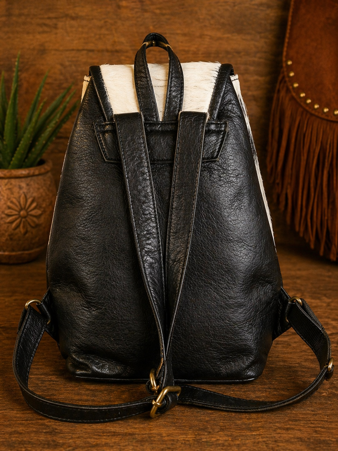 Ghost Trail Genuine Leather Cowhide Mini Backpack