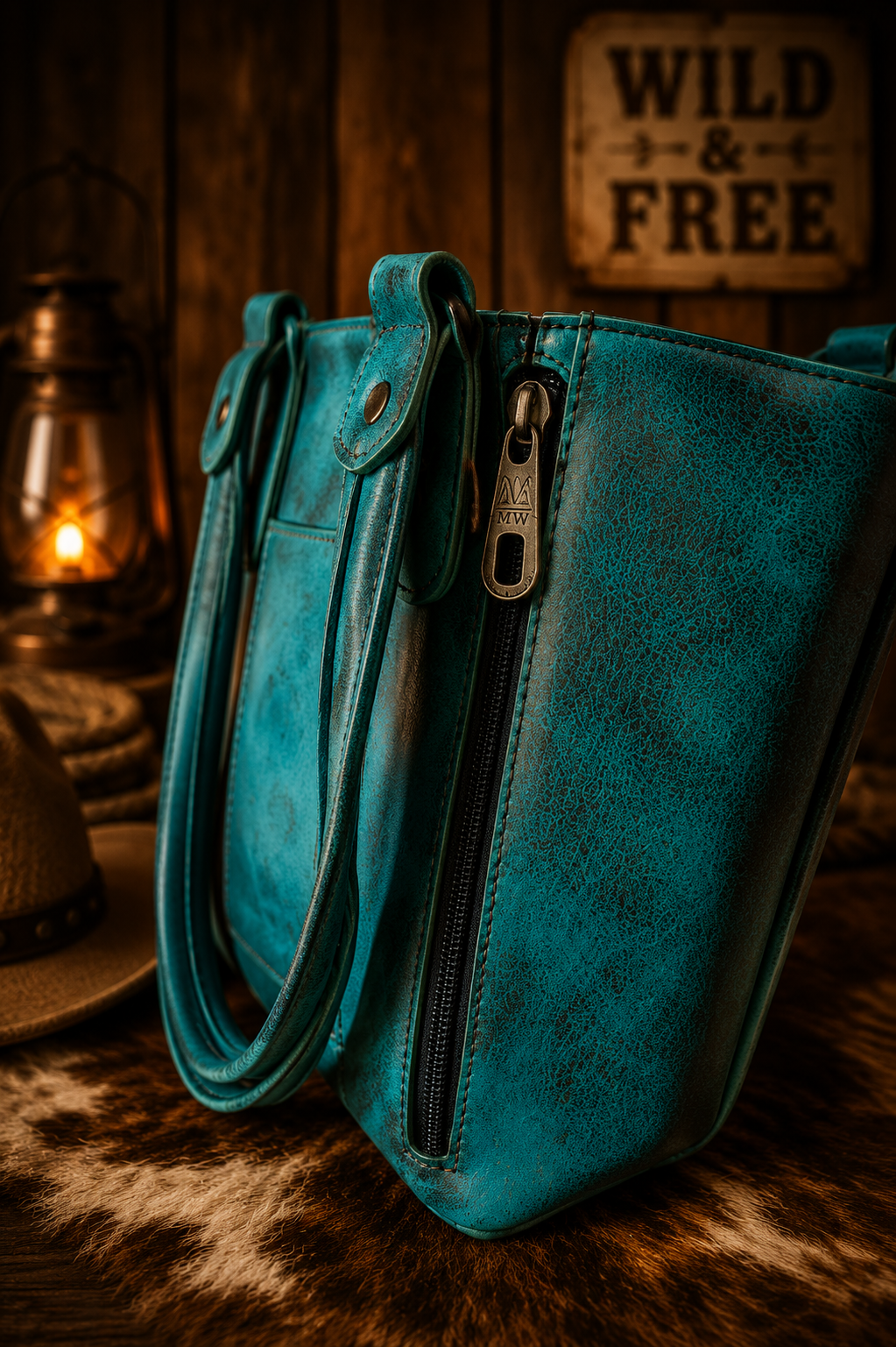 Turquoise Stampede Concealed Carry Tote