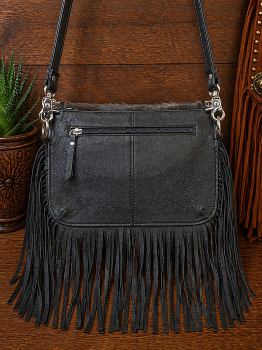 Black Spur Genuine Leather Cowhide Crossbody