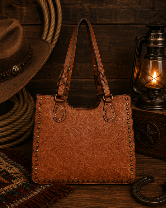 Cedar Run Leather Tote Set