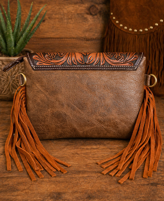 Copper Ridge Genuine Leather Cowhide Crossbody