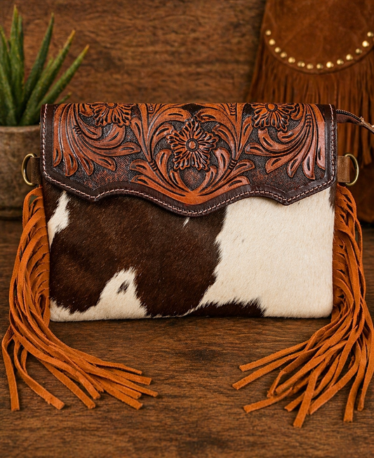 Copper Ridge Genuine Leather Cowhide Crossbody