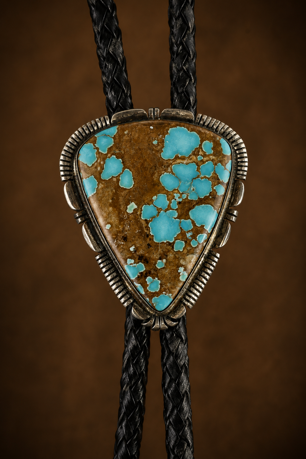 Vintage Thomas Francisco Navajo Sterling Silver & Natural Turquoise Bolo Tie | Circa Late 1970s–1980s