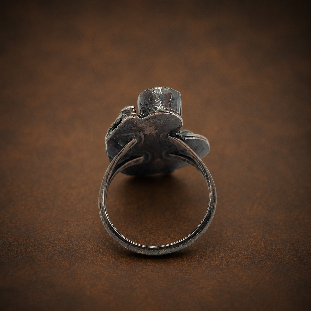 The "Tigua Reserve" Vintage Silver & Sleeping Beauty Turquoise Feather Ring (circa 1970)