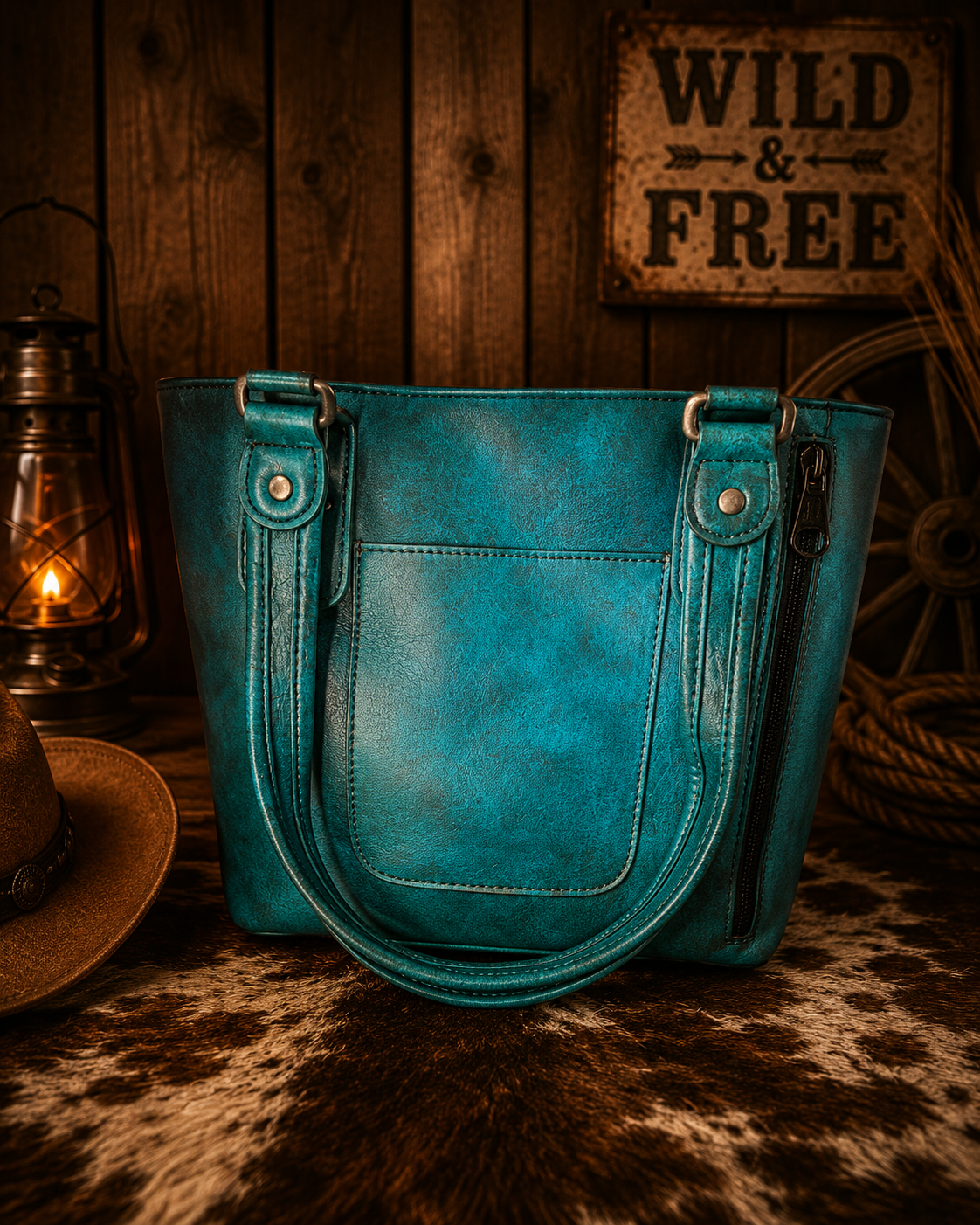 Turquoise Stampede Concealed Carry Tote