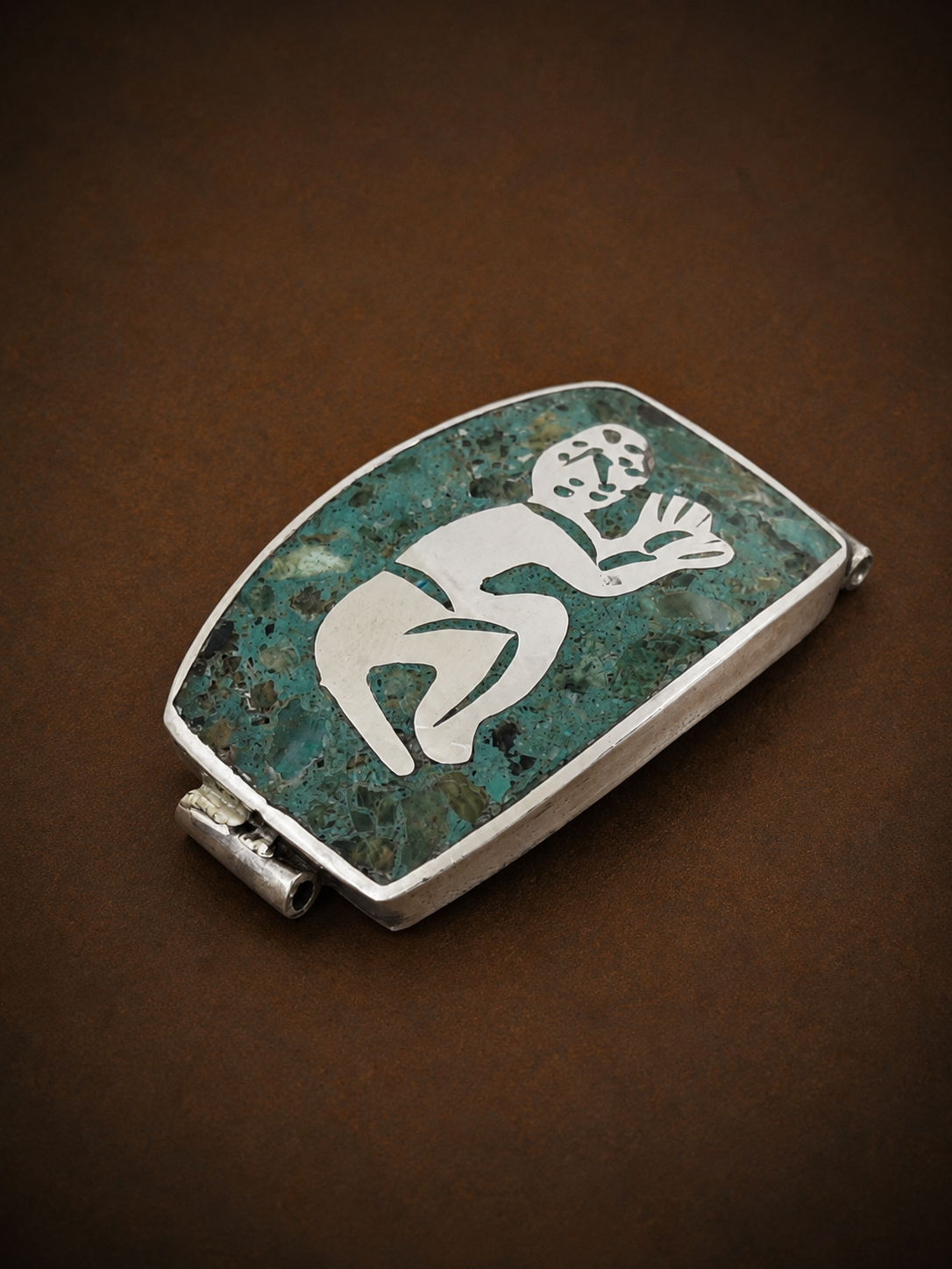 The "Meléndez Masterpiece" Vintage Taxco Silver & Turquoise Chip Inlay Panel Bracelet (circa 1980)