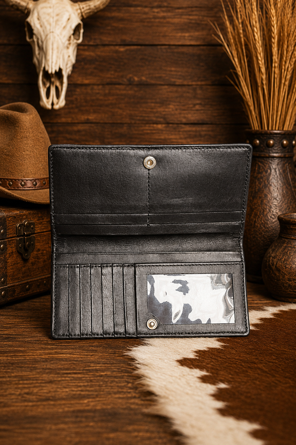 Moonlit Range Genuine Cowhide & Leather Bifold Wallet