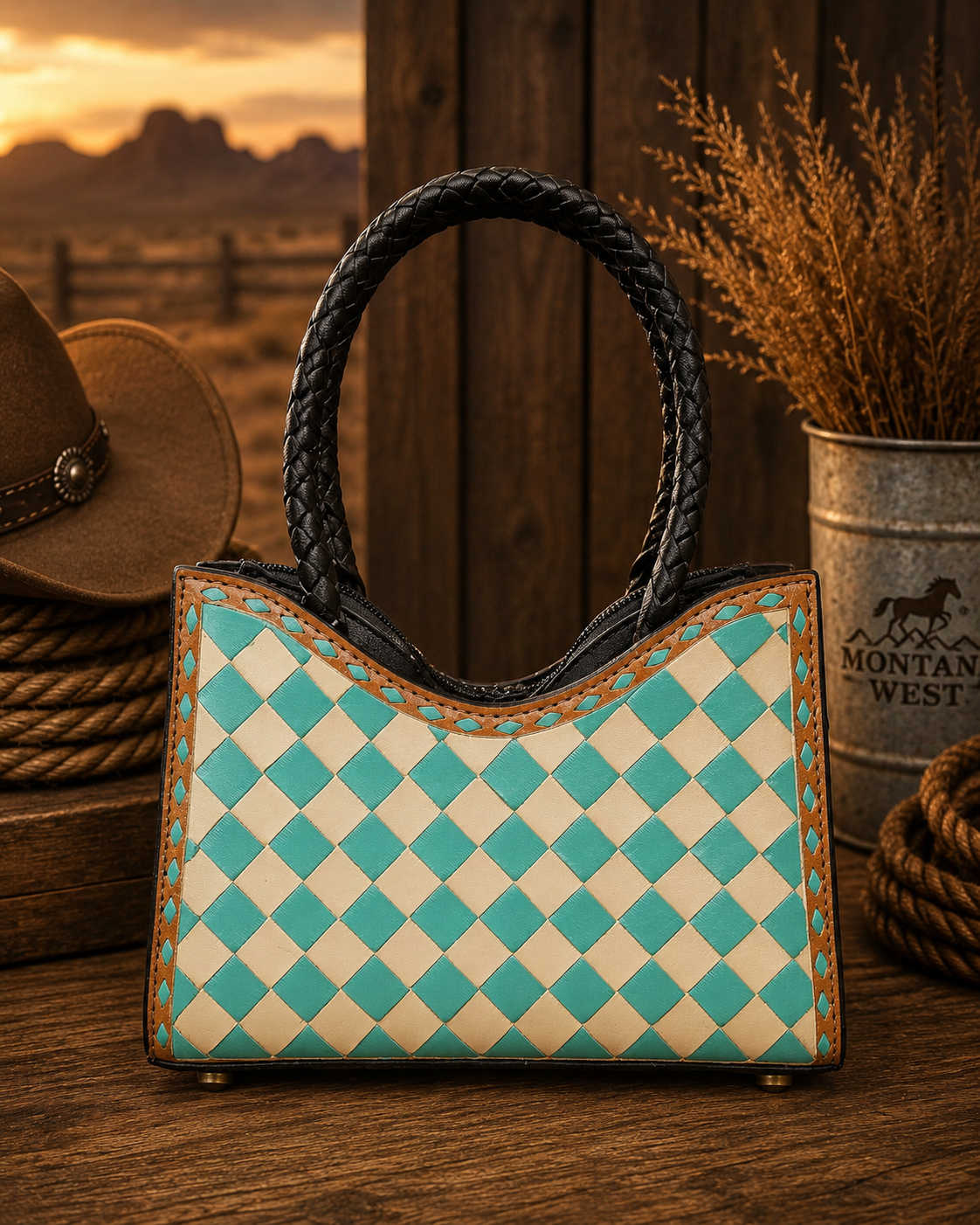 Genuine Leather Tumbleweed Tote