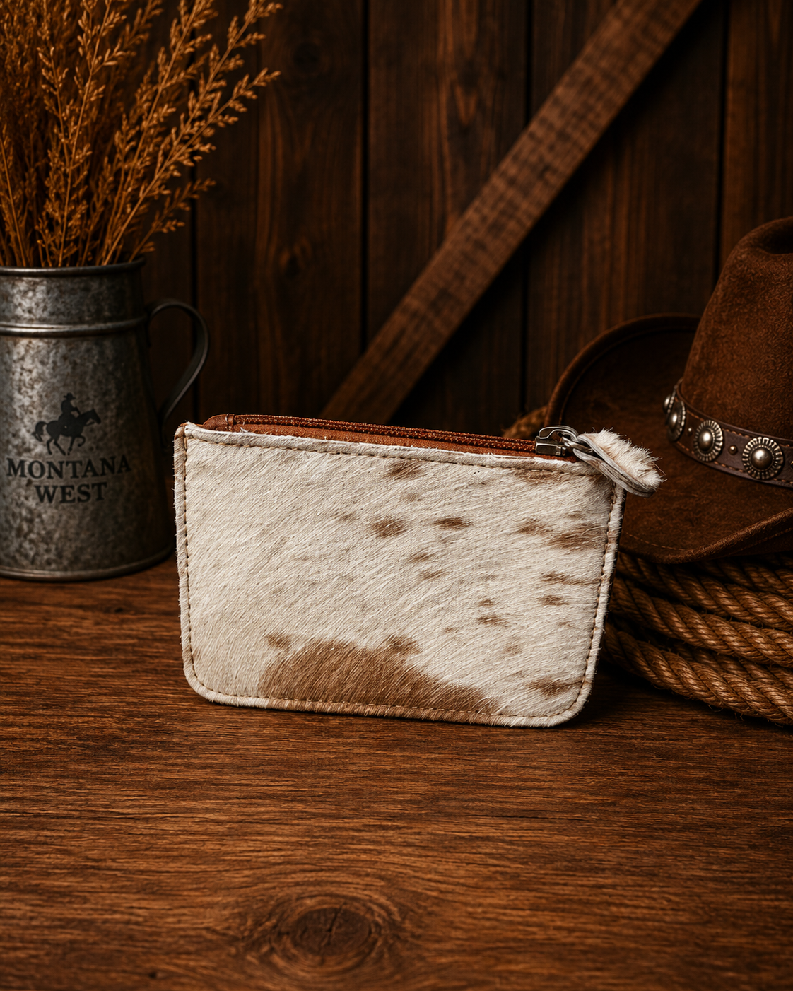 Cherry Blossom Cowhide Coin Pouch